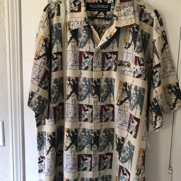 Vintage Rare Pelle Pelle Marc Buchanan All Over Print Button Up Size XL - Picture 7 of 7